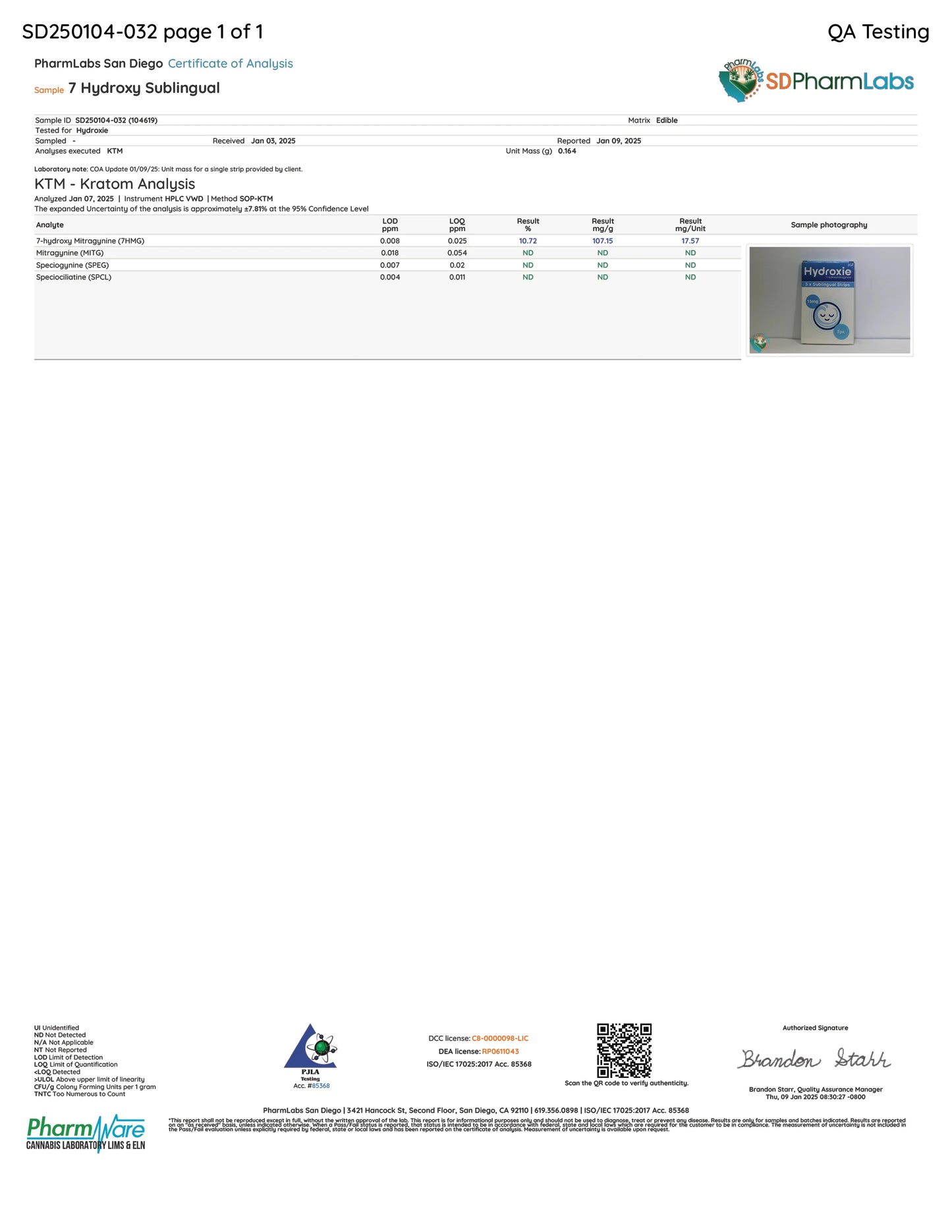 Hydroxie 15mg 7-OH Sublingual Strips