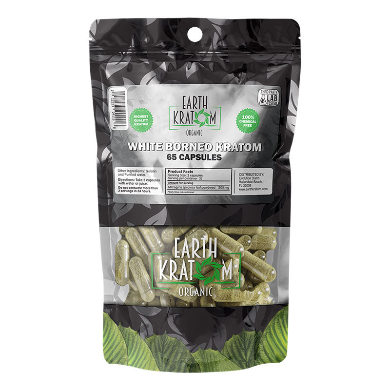 Earth Kratom White Borneo Kratom Capsules